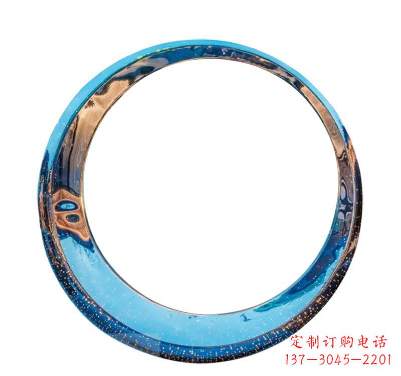 张掖不锈钢创意景观圆环雕塑——美化城市的创意艺术