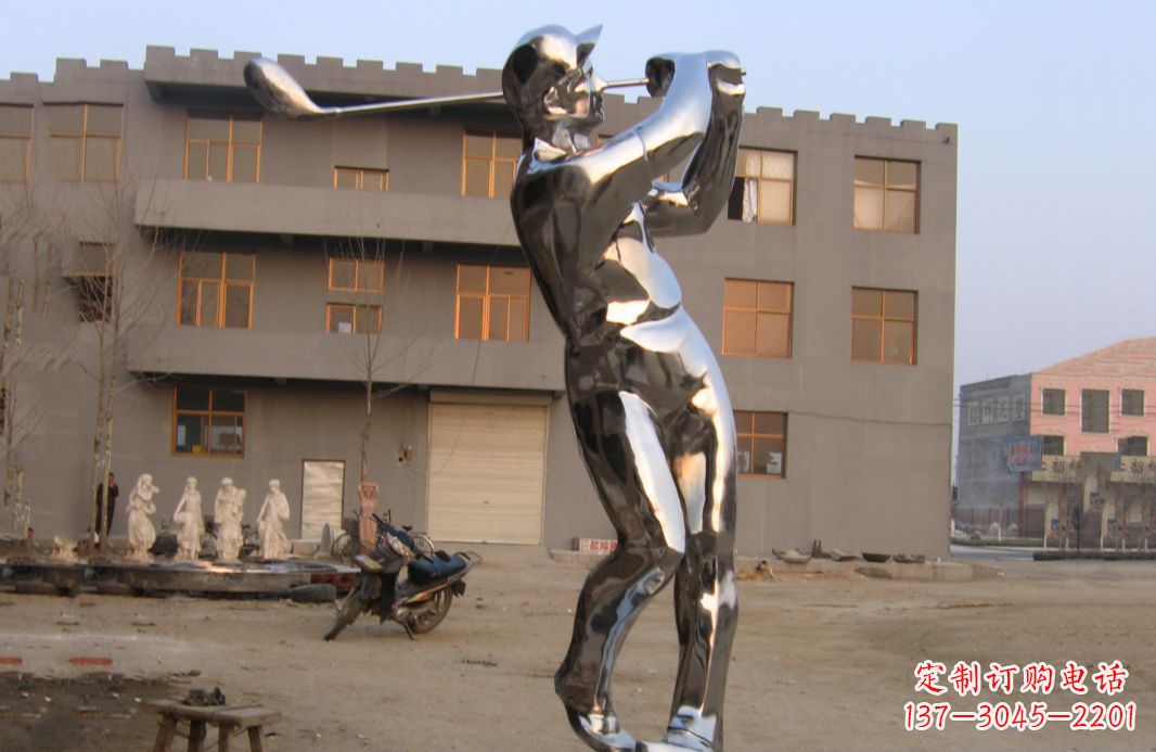 张掖不锈钢打造高尔夫球雕塑