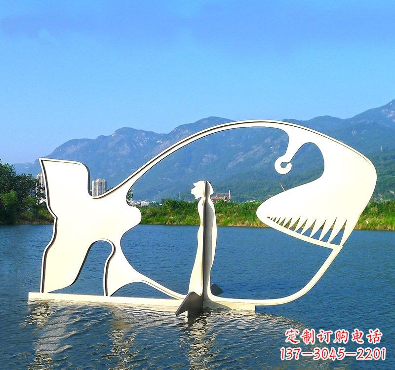 张掖精美的不锈钢大型鲸鱼雕塑
