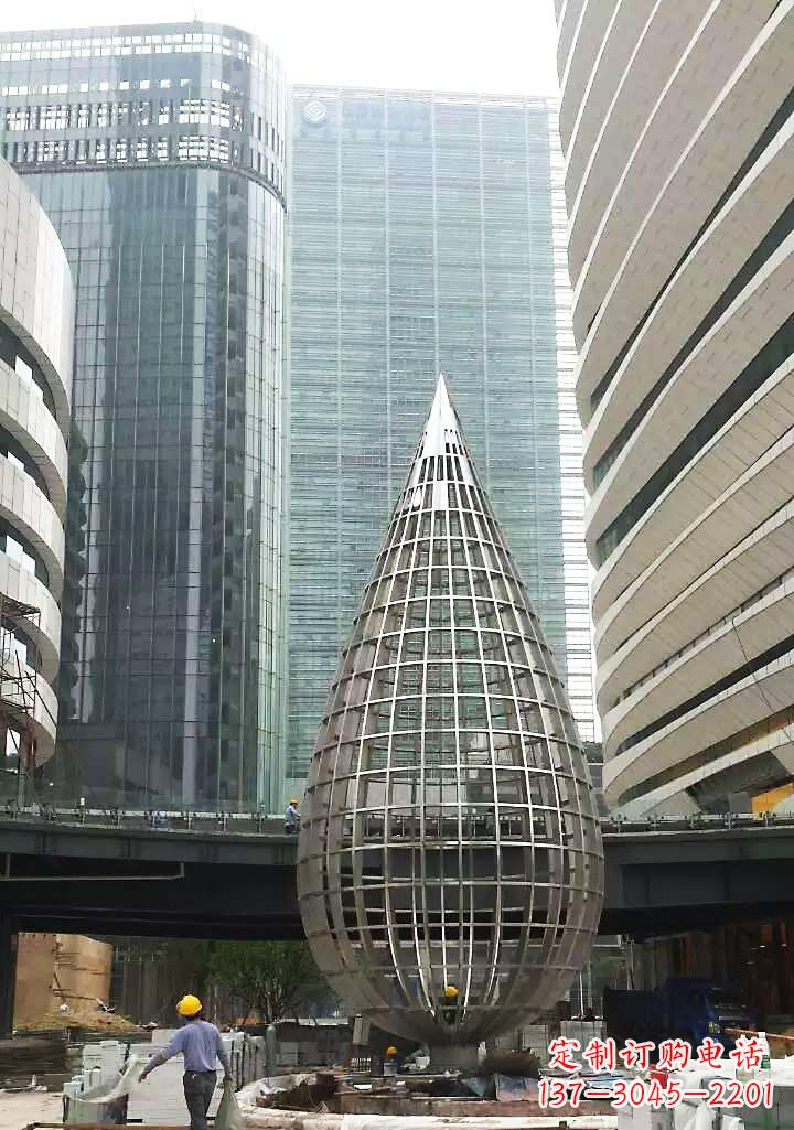 张掖不锈钢大型水滴城市景观雕塑