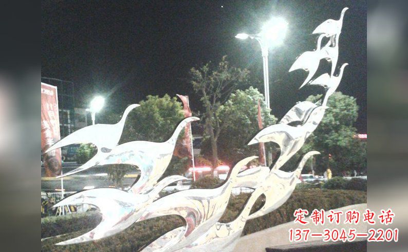 张掖不锈钢大雁雕塑——灿烂的翱翔