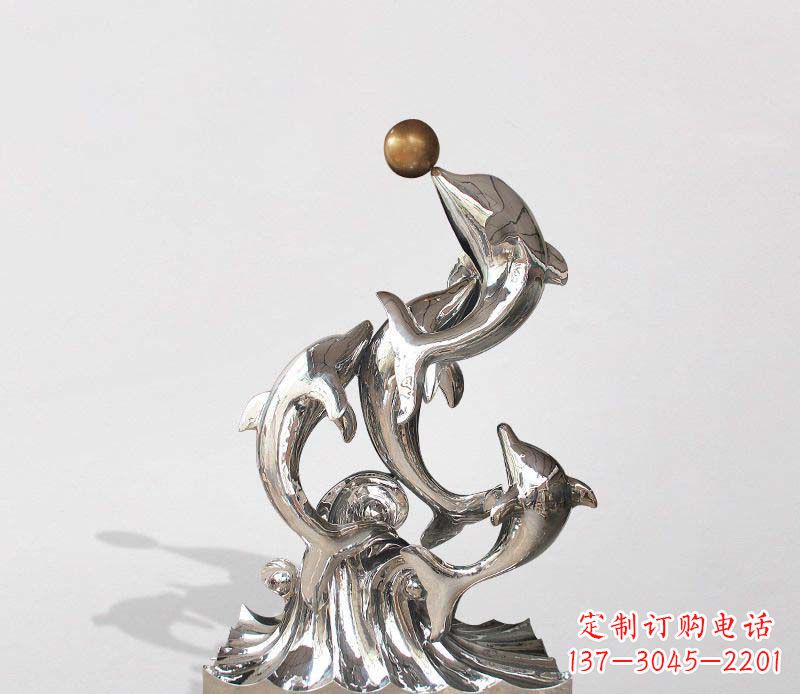 张掖不锈钢海豚雕塑精美的艺术杰作