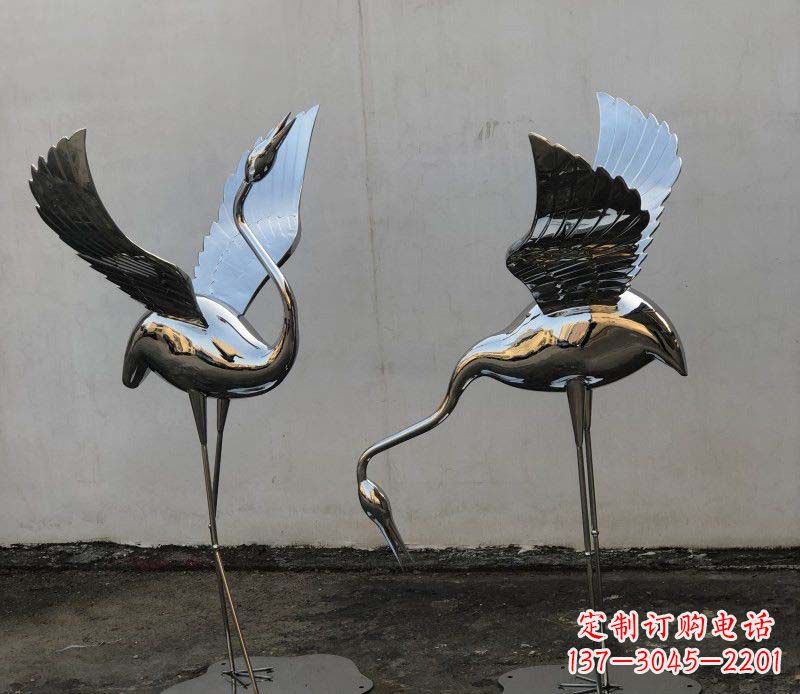 张掖不锈钢锻造仙鹤雕塑精美的艺术品