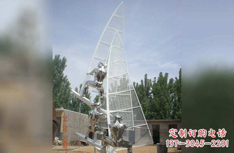 张掖不锈钢帆船雕塑精美的艺术品