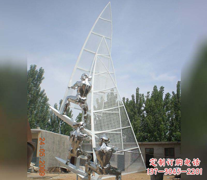张掖不锈钢帆船给公园带来美丽的景致