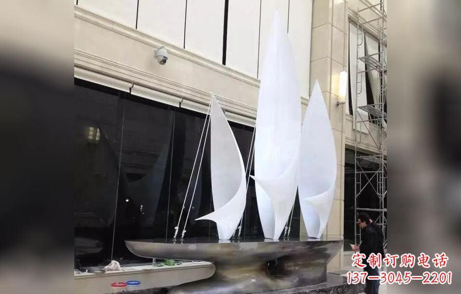 张掖不锈钢帆船海洋迷人的雕塑