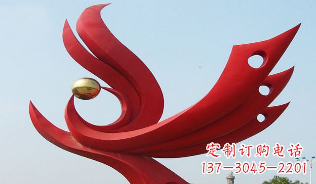 张掖不锈钢凤凰雕塑象征着美丽与智慧