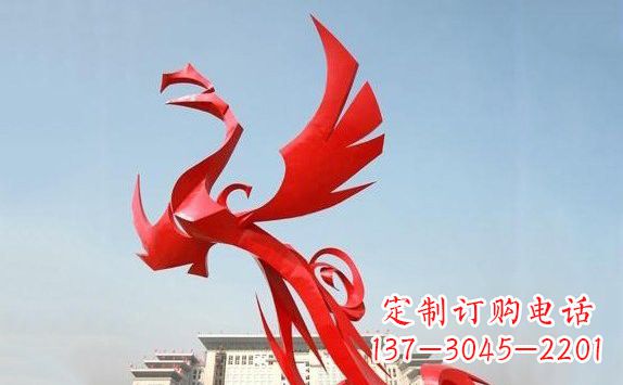 张掖不锈钢凤凰展翅雕塑精致的艺术品