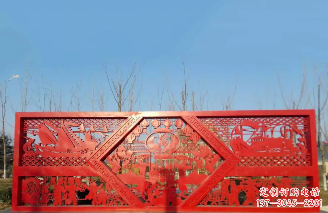 张掖不锈钢福字雕塑——点亮广场景观