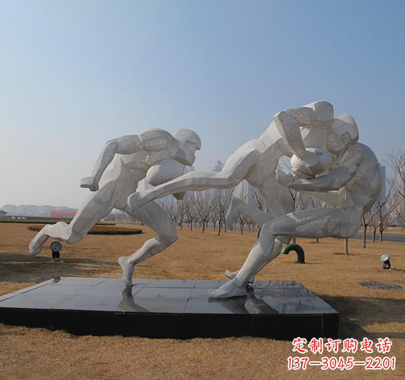 张掖不锈钢橄榄球雕塑传承精神的象征