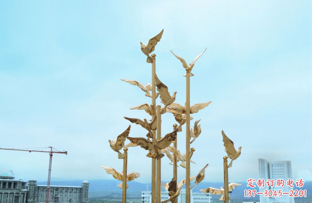 张掖鸽子雕塑,传承着美好的历史