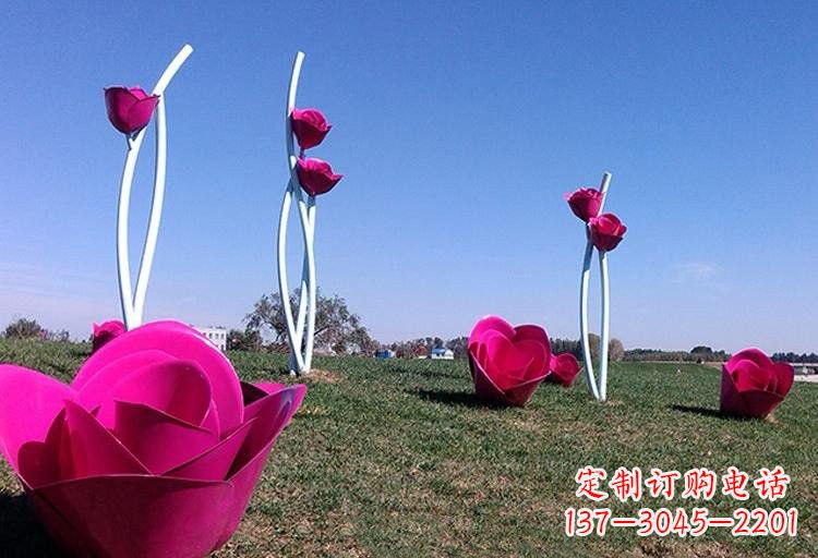 张掖不锈钢玫瑰雕塑美丽的艺术之作