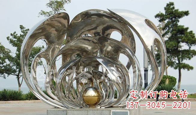 张掖不锈钢贝壳珍珠雕塑艺术的融合