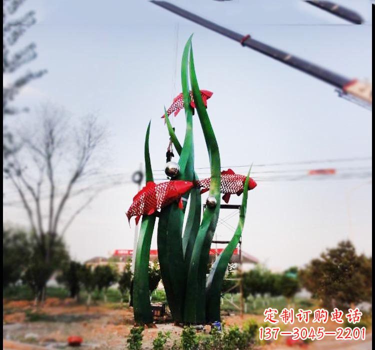 张掖不锈钢鲤鱼雕塑美轮美奂的艺术之作