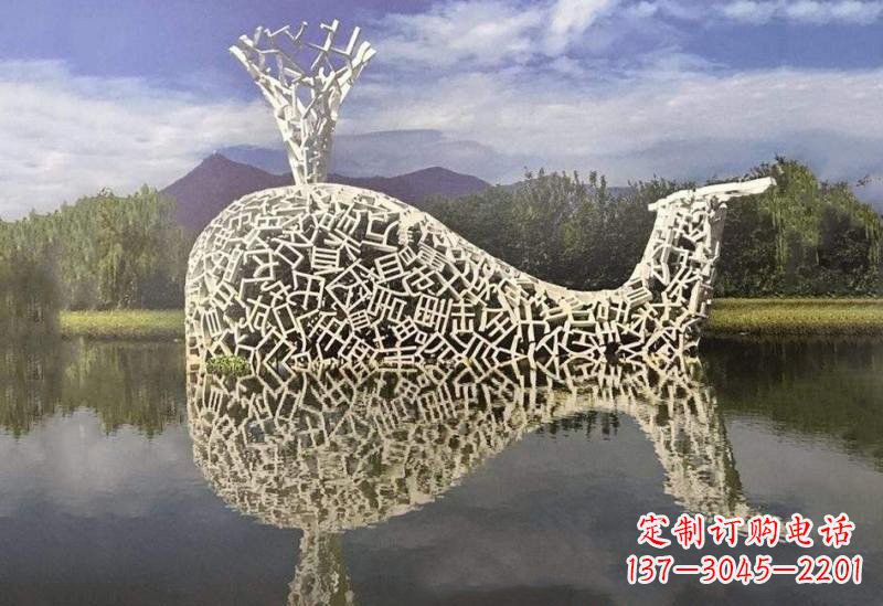 张掖不锈钢鲸鱼雕塑令人惊叹的艺术之作