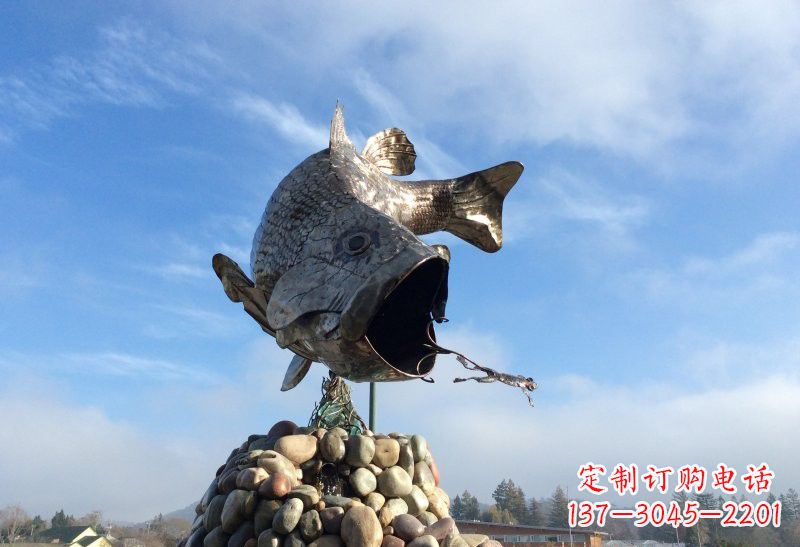 张掖不锈钢鲤鱼雕塑
