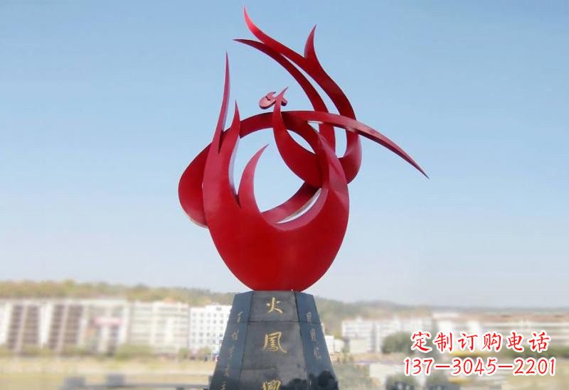 张掖凤凰雕塑——点缀不锈钢公园