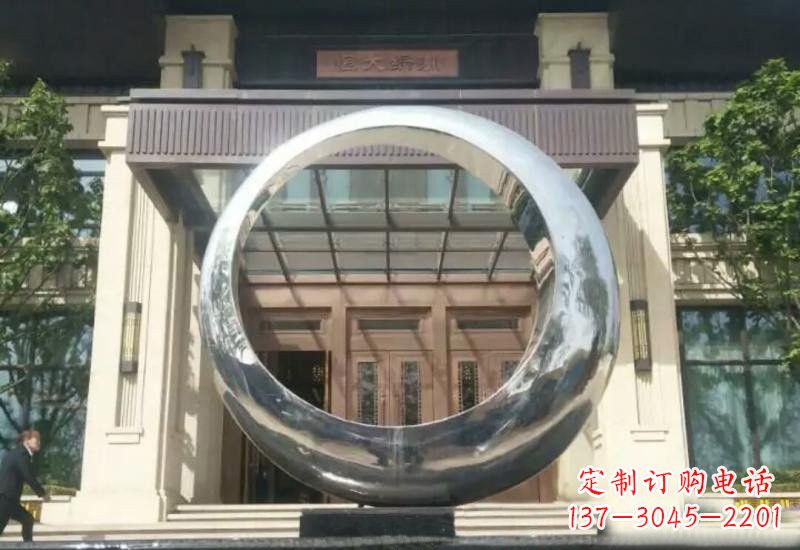 张掖不锈钢公园圆环雕塑精致美观的艺术品