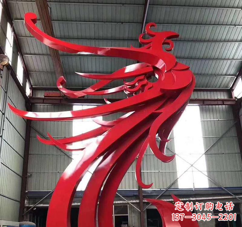 张掖不锈钢凤凰雕塑高雅而精致