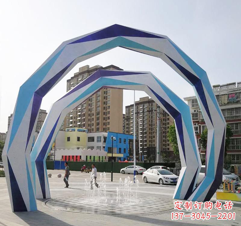 张掖不锈钢拱门雕塑令人惊叹的艺术品