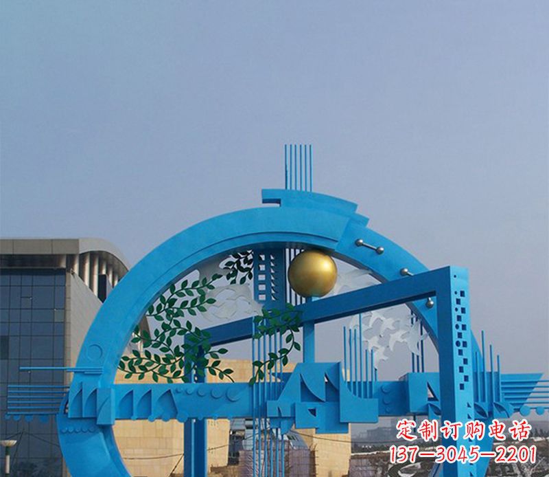 张掖不锈钢拱桥雕塑美丽的艺术品