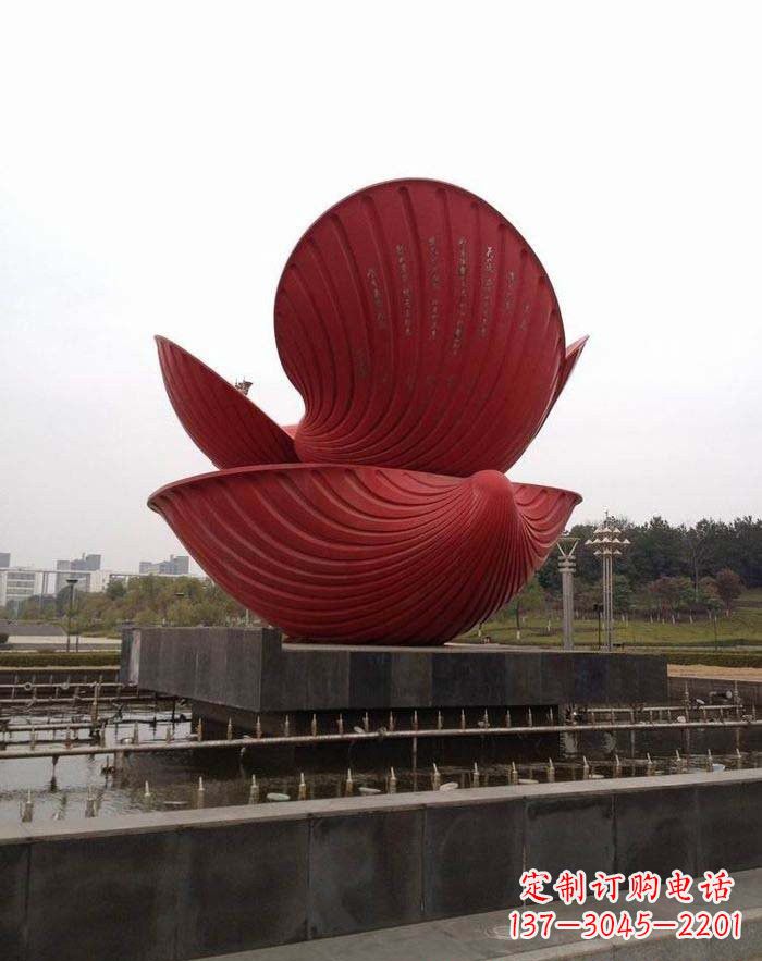 张掖不锈钢贝壳喷泉雕塑——海洋之美无限