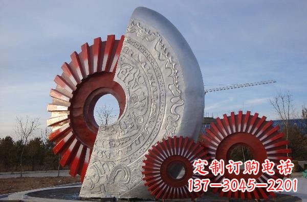 张掖不锈钢齿轮雕塑精致而精美