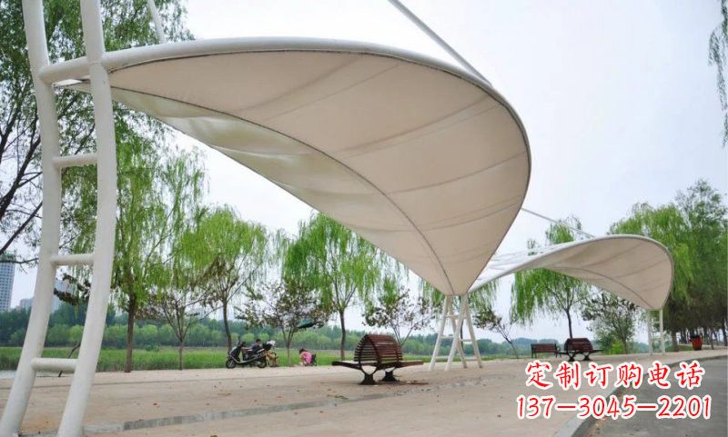 张掖不锈钢树叶形遮阳棚雕塑