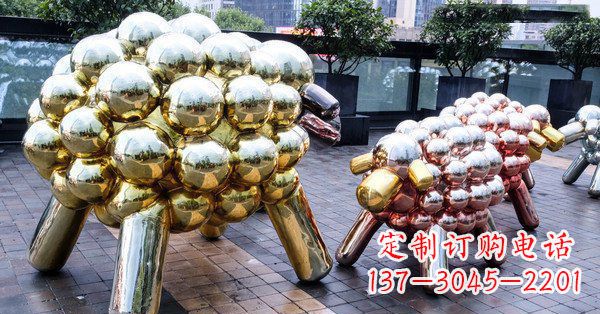 张掖不锈钢动物雕塑肖恩的小羊
