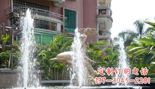 张掖不锈钢海豚喷泉雕塑精美的海洋艺术