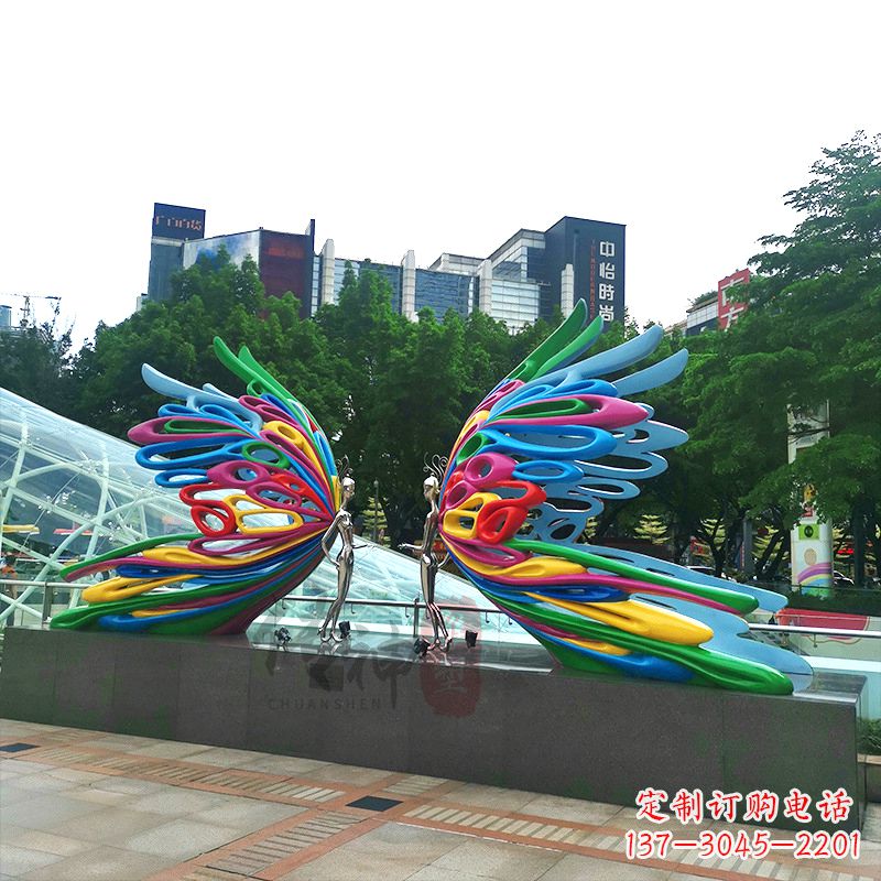 张掖蝴蝶城市广场步道装饰雕塑
