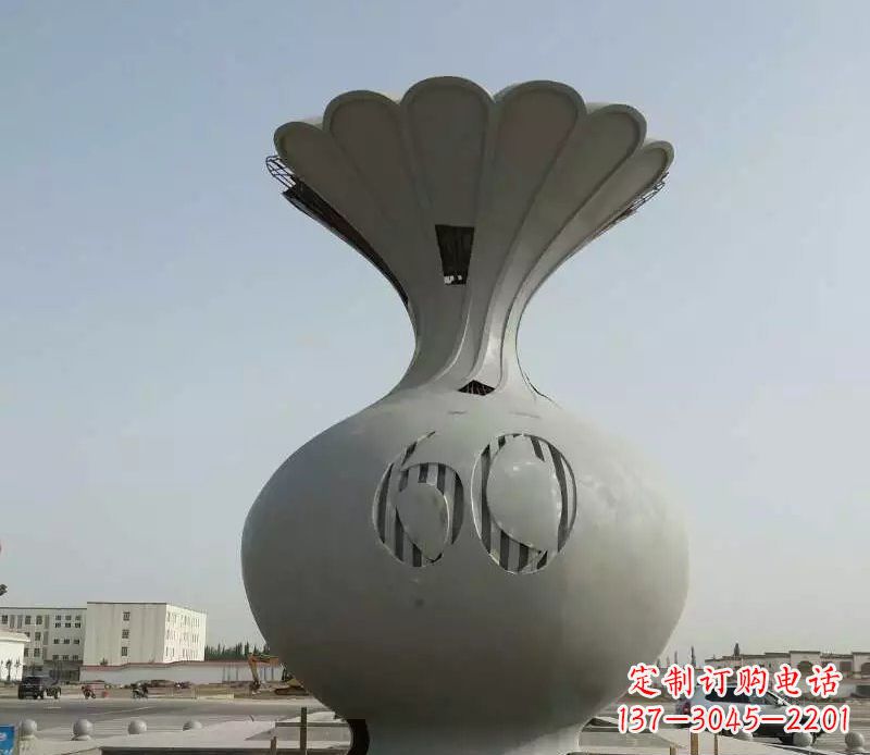 张掖精美不锈钢花篮雕塑