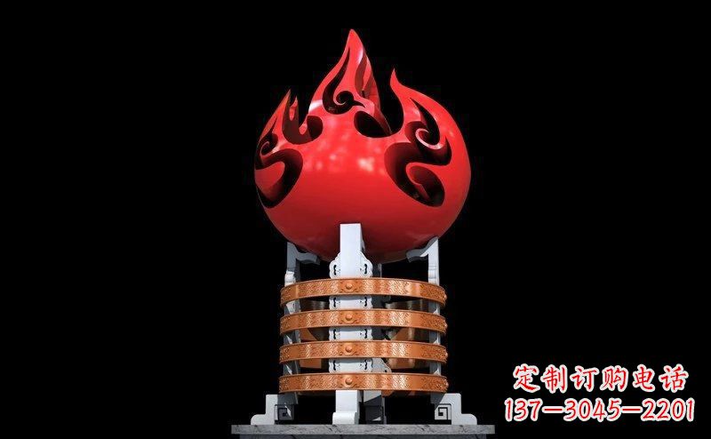 张掖不锈钢火炬雕塑传承奋进精神