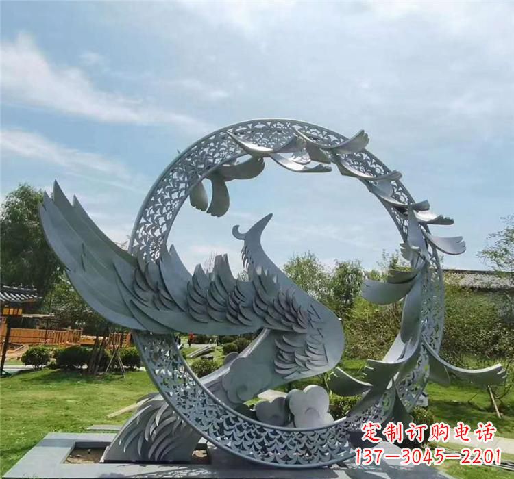 张掖不锈钢简易凤凰雕塑精美绝伦