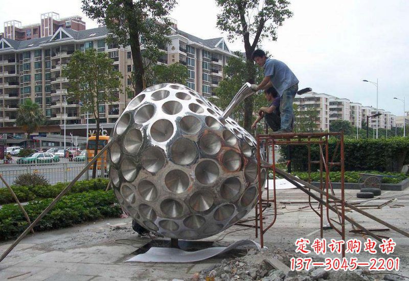 张掖不锈钢苹果雕塑