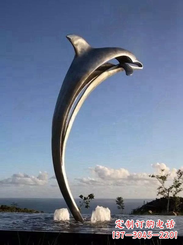 张掖不锈钢海豚雕塑让游客流连忘返