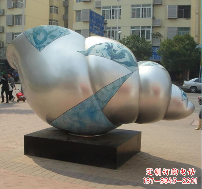 张掖不锈钢海螺雕塑艺术的精美融合