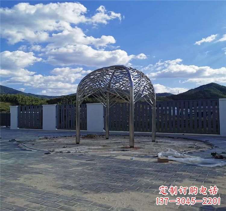 张掖不锈钢凉亭雕塑美丽的艺术之作