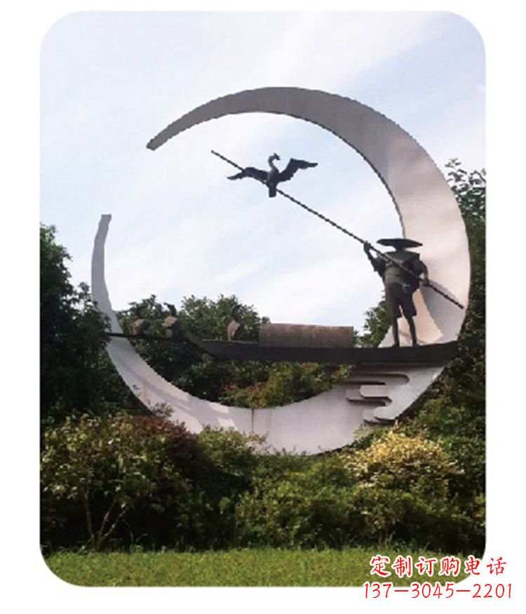 张掖不锈钢鸬鹚雕塑