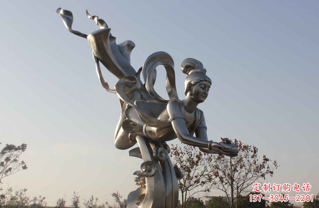 张掖蟠桃祈福精美不锈钢雕塑
