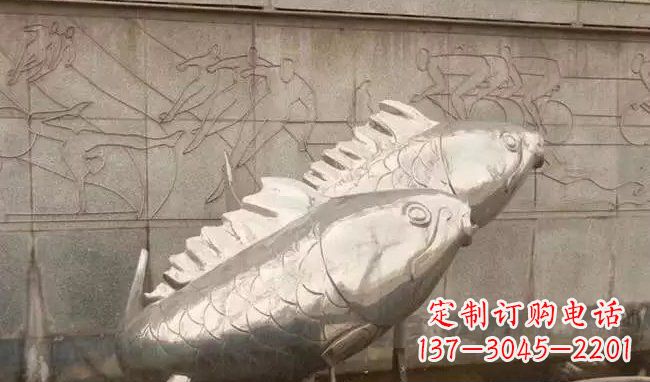 张掖不锈钢喷泉鱼雕塑美丽装点城市
