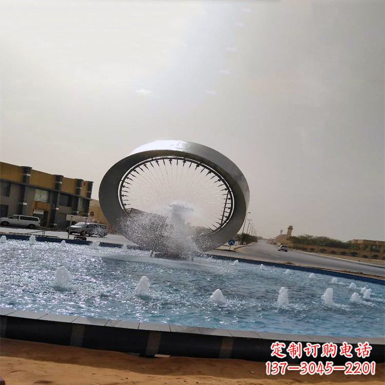 张掖精美不锈钢喷泉雕塑,增添环形绿景魅力
