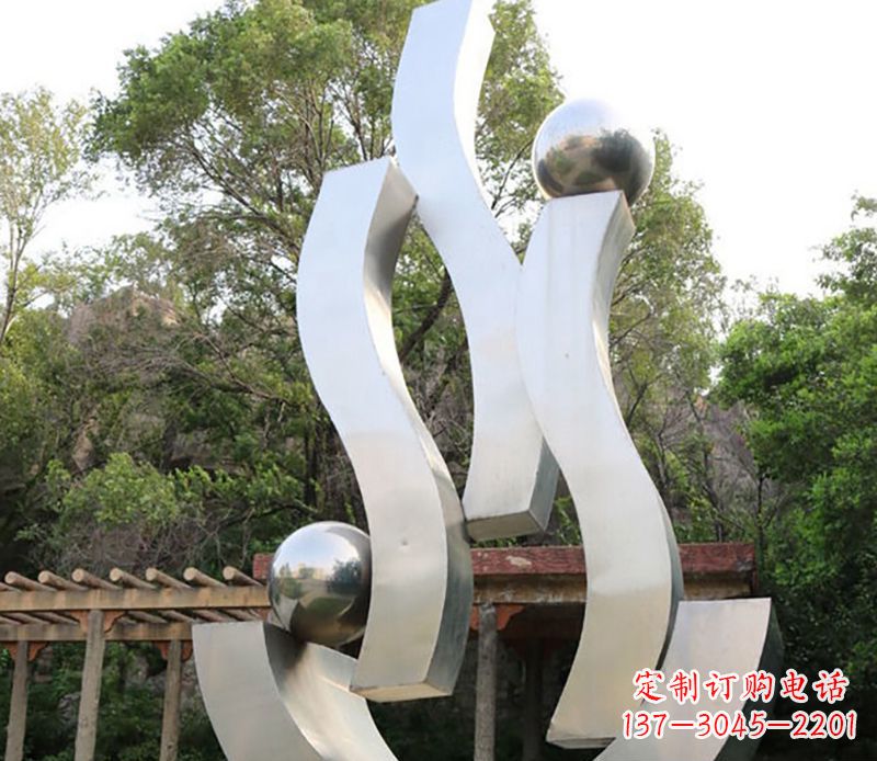 张掖景观雕塑现代不锈钢飘带