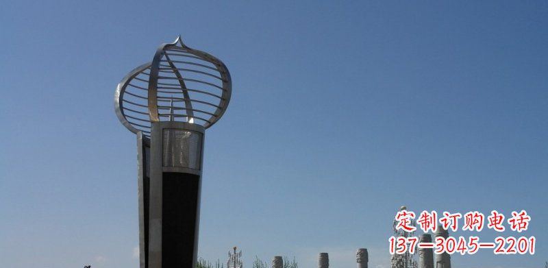 张掖不锈钢火炬形雕塑熠熠生辉