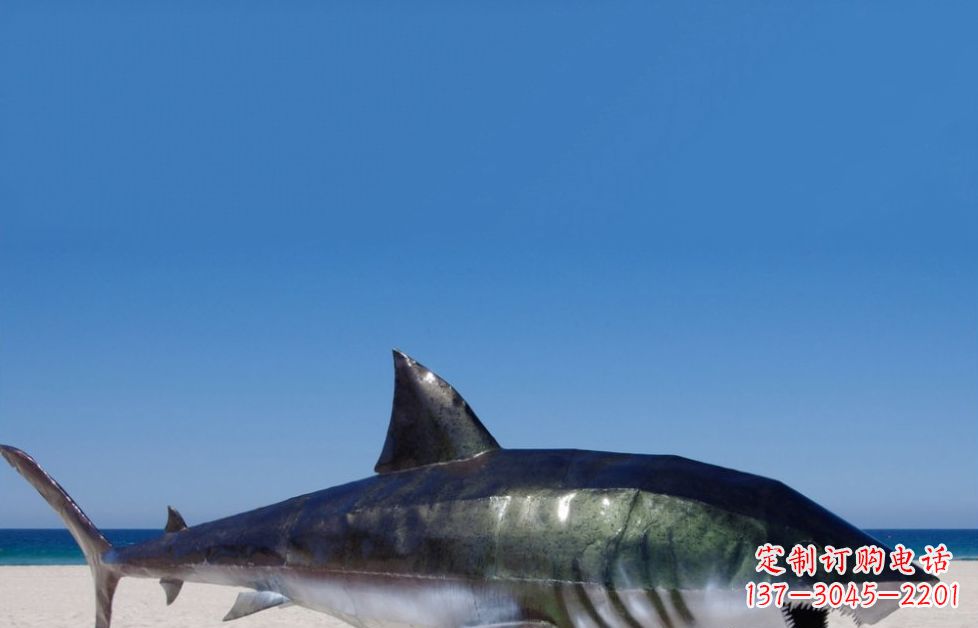 张掖海洋生物之美——不锈钢鲨鱼雕塑