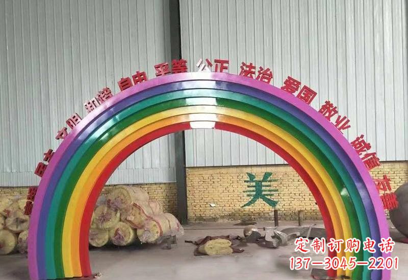 张掖表达不锈钢社会主义核心价值观的彩虹拱门雕塑