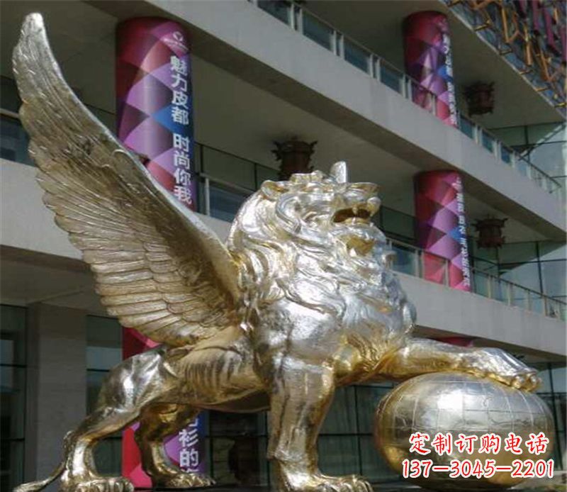 张掖不锈钢狮子雕塑象征力量与美
