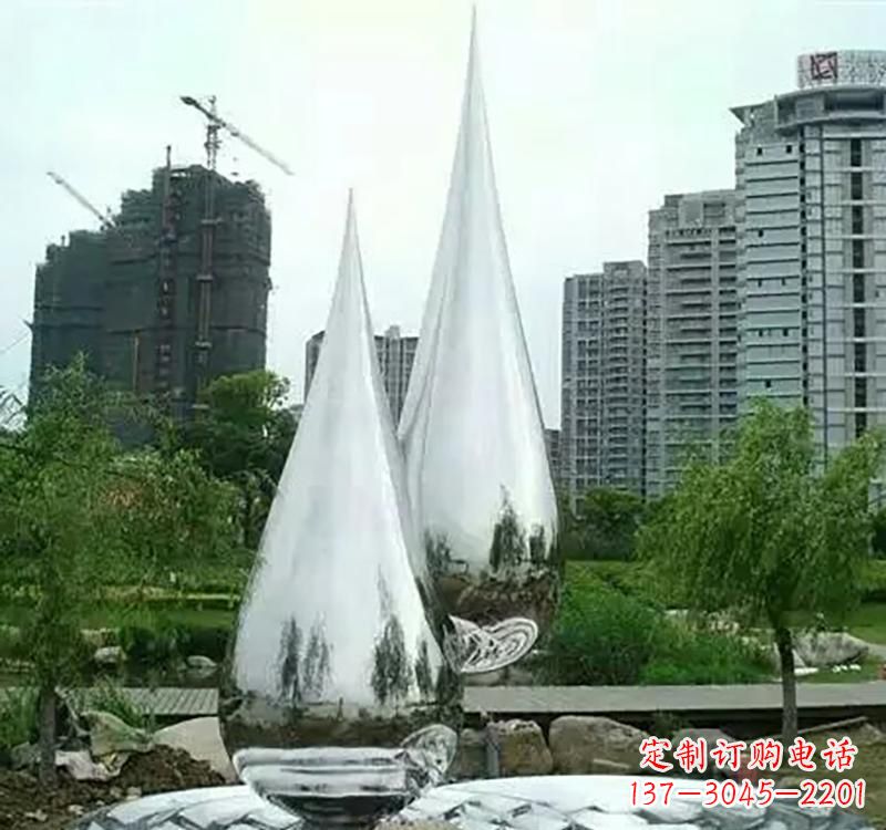 张掖不锈钢水滴拱门雕塑