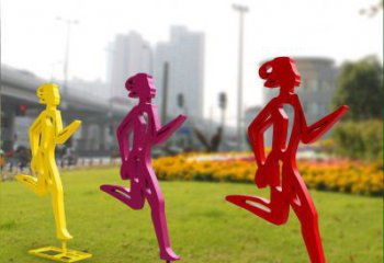 张掖勇敢奔跑的女性雕塑