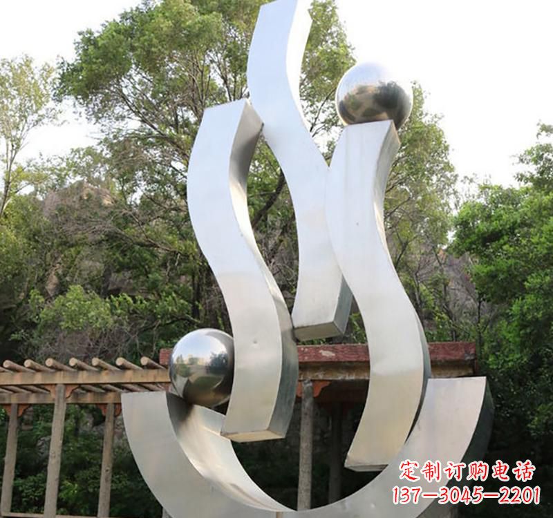 张掖不锈钢小区“飘带雕塑”一种充满艺术气息的雕塑